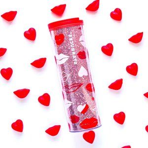 Starbucks 2021 Valentine's Day Glitter Pink Hearts